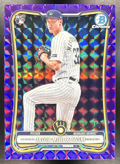 2026 Bowman Chrome Jacob Misiorowski #65 Purple Geometric Refractor 223/250 RC