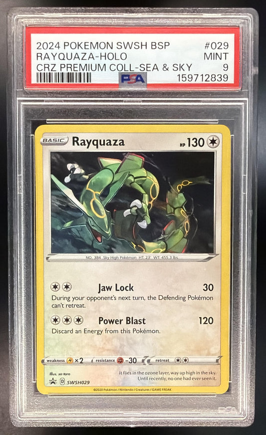 2024 Pokemon Sea & Sky Premium Collection Rayquaza SWSH029 PSA 9