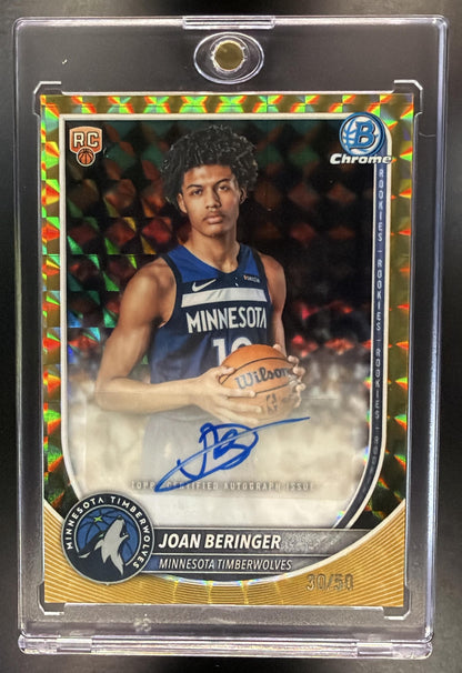 2025 Bowman Joan Beringer #BCA-JB Chrome Auto Gold Geometric Refractor /50 RC