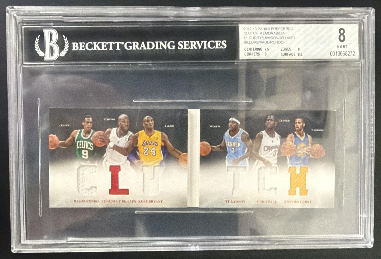 2012 Panini Preffered Kobe Bryant Stephen Curry Booklet /199 BGS 8