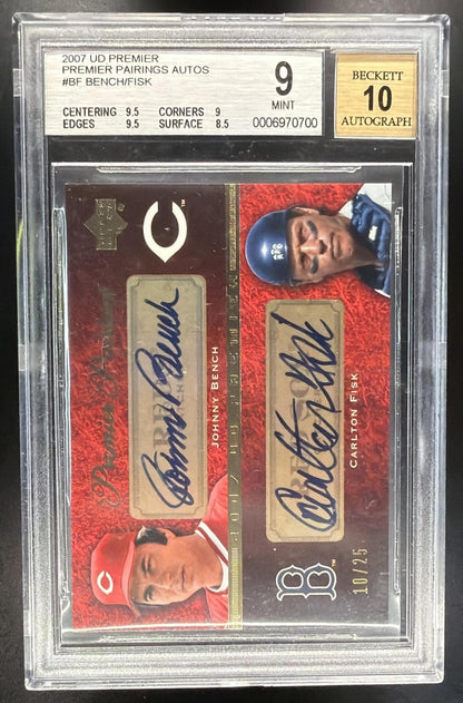 2007 SP Legendary Cuts Johnny Bench #LS-JB2 Signatures 10/199 Auto BGS 9