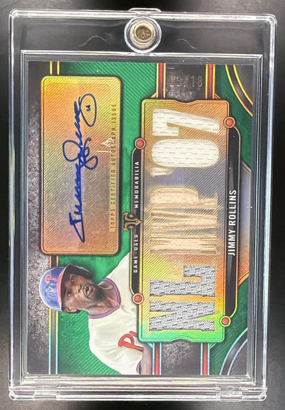 2024 Topps Triple Threads Jimmy Rollins #TTAR-JRO1 Auto Relics Green /18
