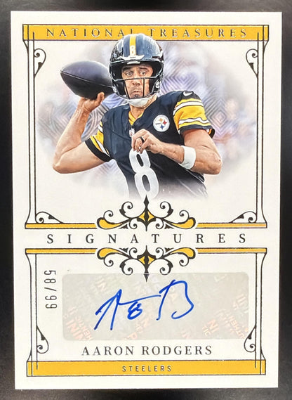 2025 Panini National Treasures Aaron Rodgers #SIG-ARS Signatures 58/99 Auto