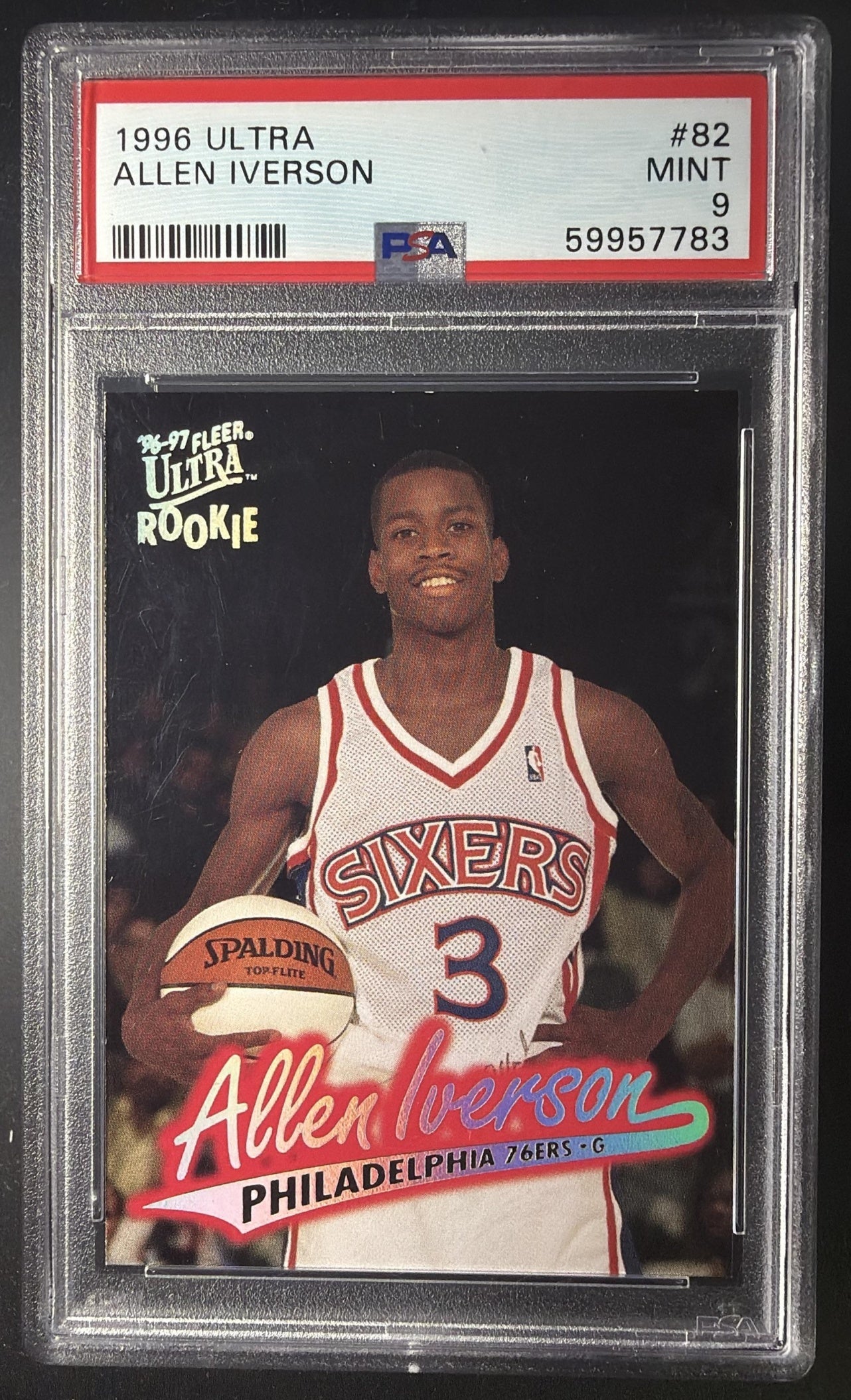 1996 Fleer Ultra Allen Iverson #82 RC PSA 9