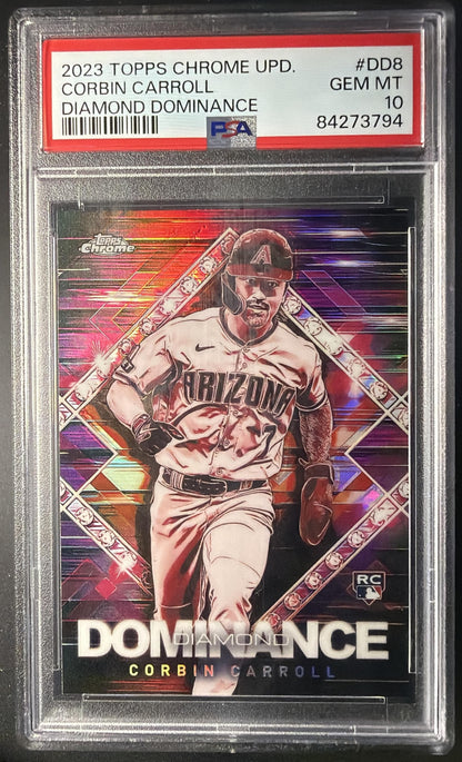 2023 Topps Chrome Update Corbin Carroll #DD-8 Diamond Dominance RC PSA 10