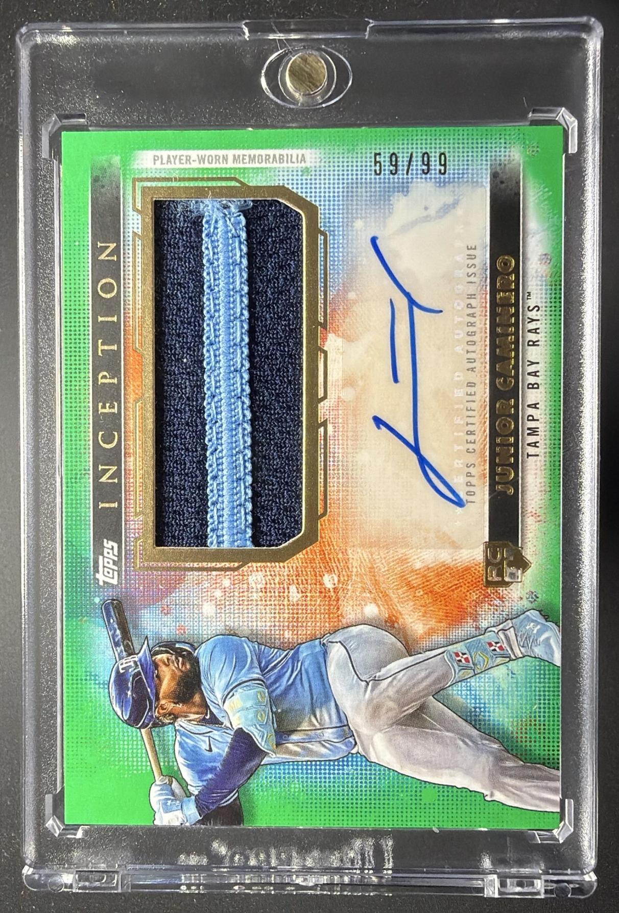 2024 Topps Inception Junior Caminero #APC-JCA Auto Patch Green 59/99 RC