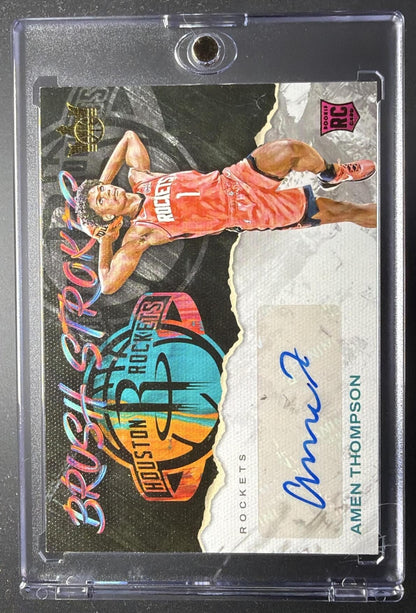 2023-24 Panini Court Kings Amen Thompson #BR-AMN Brush Strokes 14/75 RC Auto