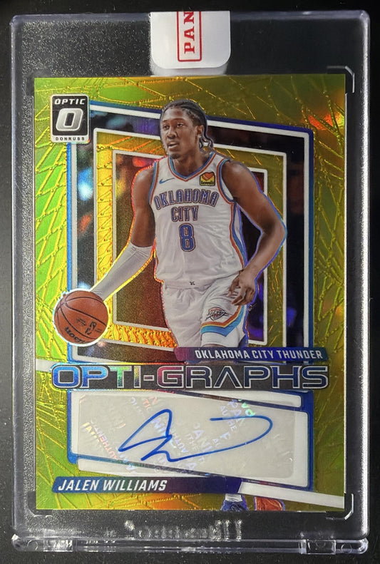 2023-24 Panini Donruss Optic Jalen Williams #TBD Opti Graphs Gold 9/10 Auto