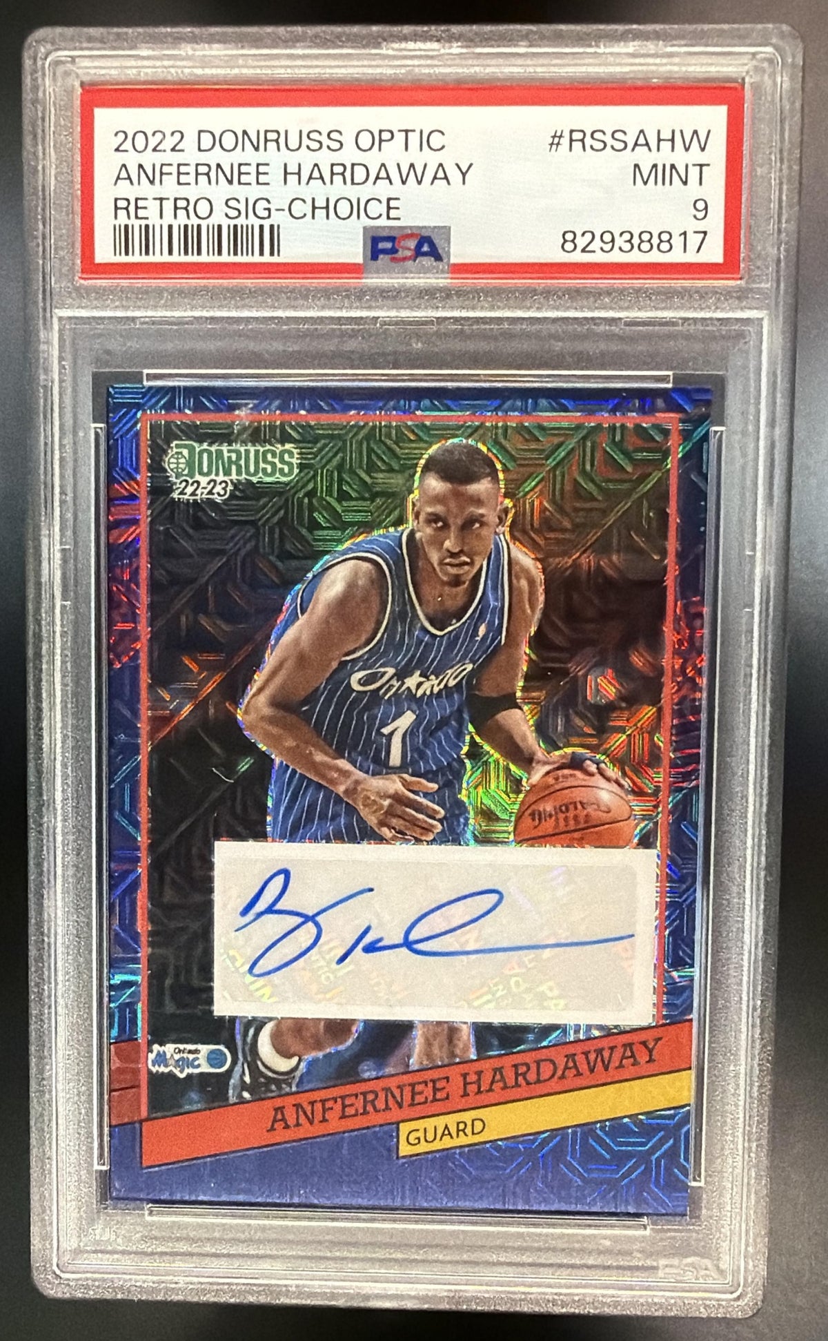 2022 Panini Donruss Optic Anfernee Hardaway #RSS-AHW Retro Series Signatures Choice Auto PSA 9