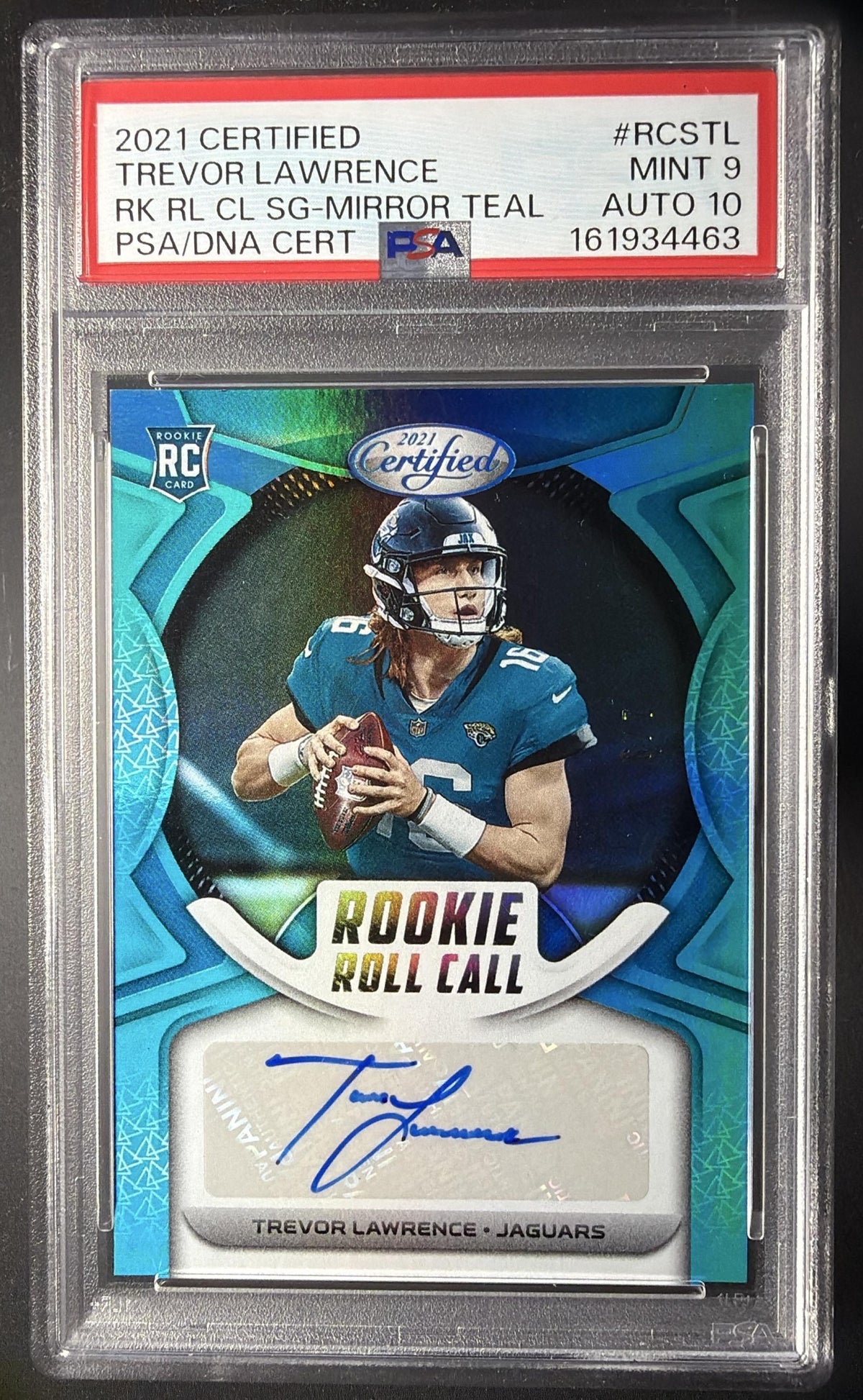 2021 Panini Certified Trevor Lawrence #RCS-TL Rookie Mirror Teal /7 Auto RC PSA 9