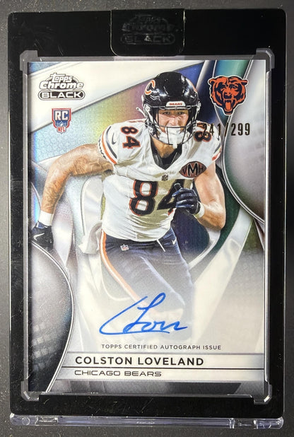 2025 Topps Chrome Black Colston Loveland #RAU-CL Rookie Auto Refractor 41/299 RC