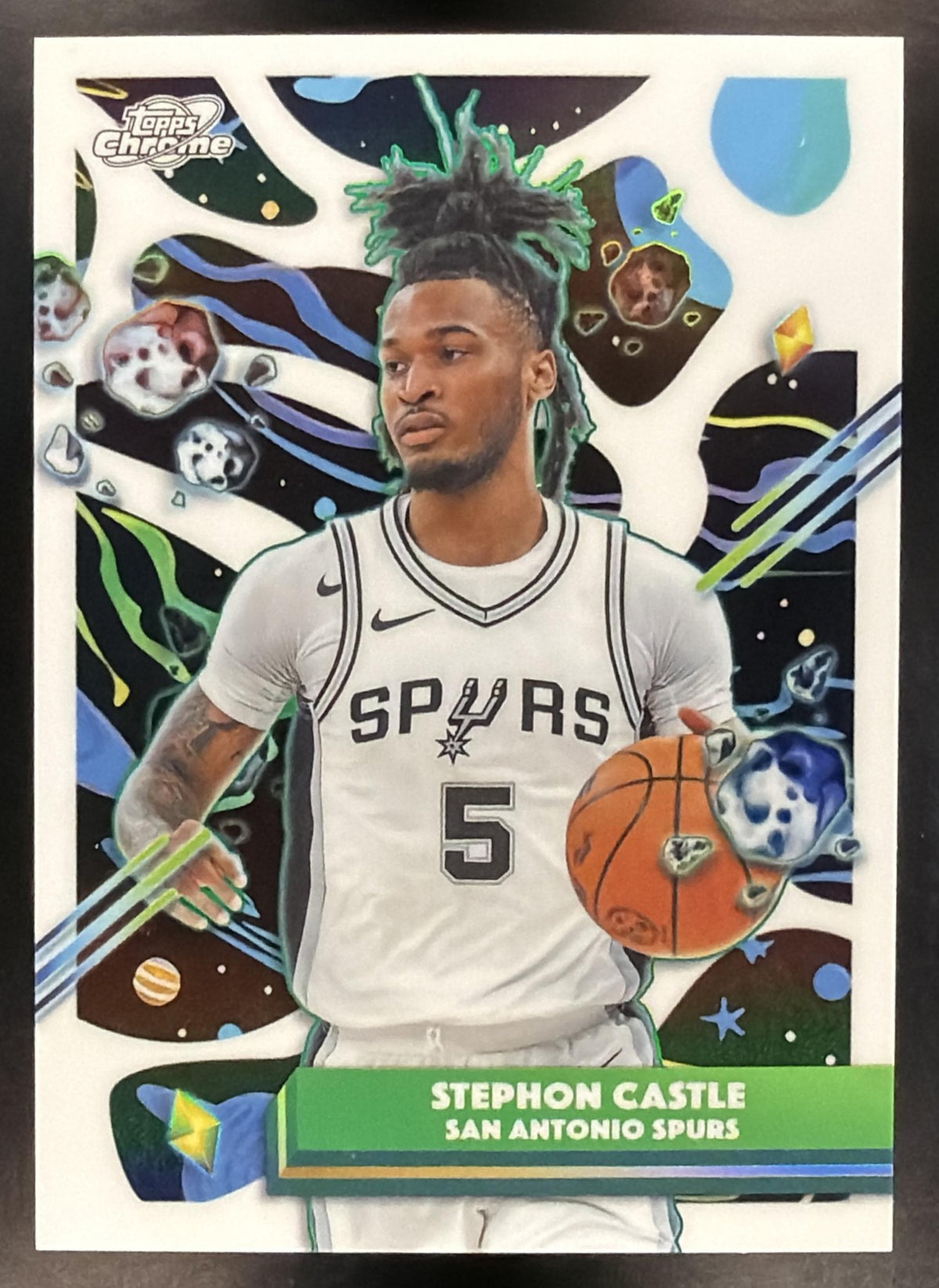 2025-26 Topps Chrome Cosmic Stephon Castle #30 White Holo Refractor