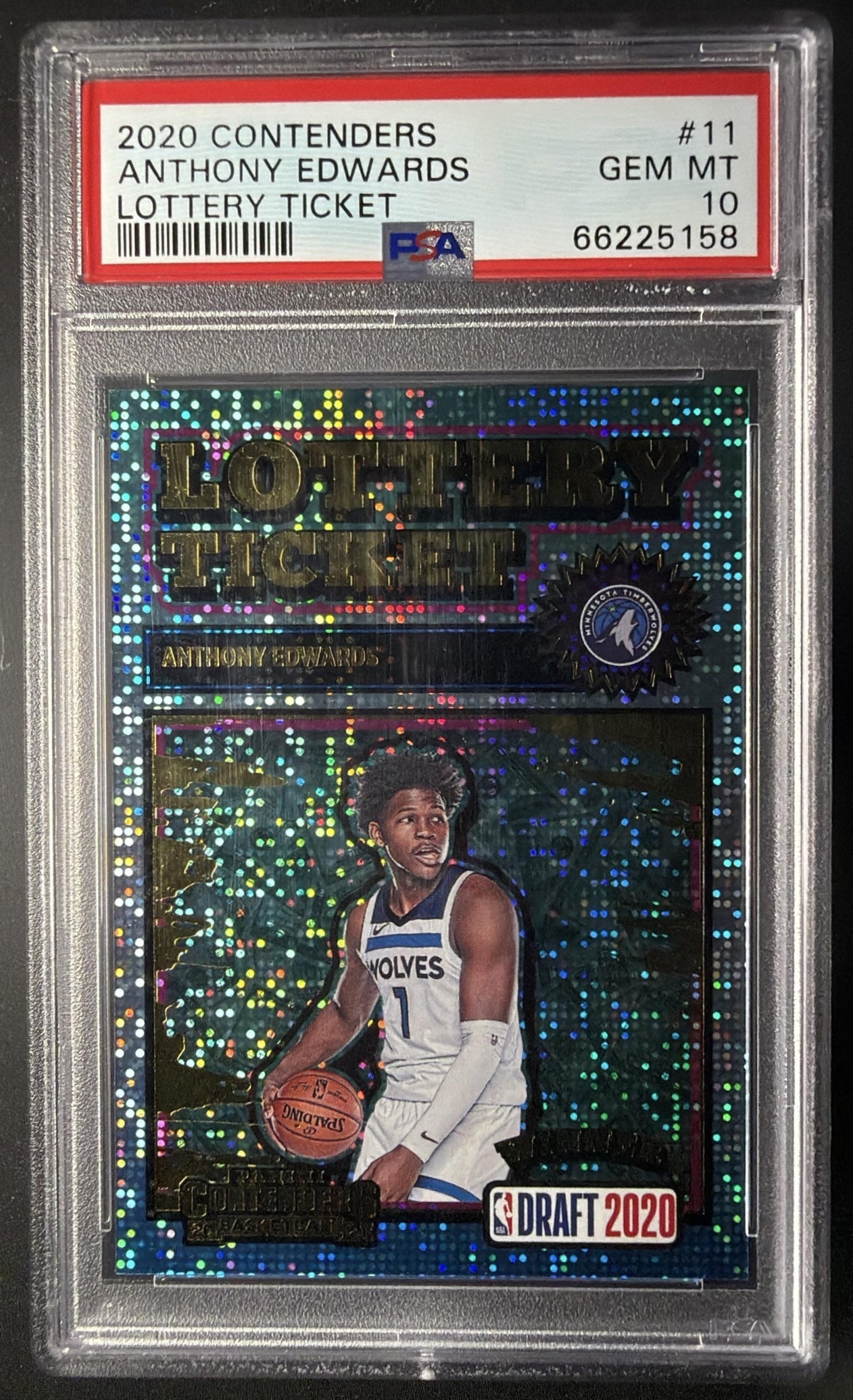 2020-21 Panini Contenders Anthony Edwards #11 Lottery Ticket RC PSA 10