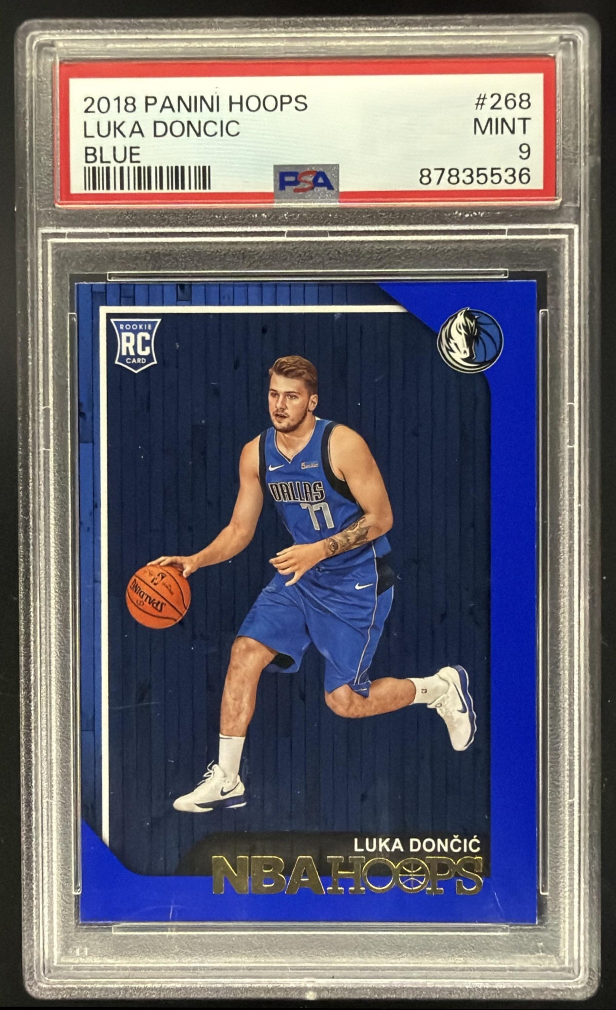 2018-19 Panini Hoops Luka Doncic #268 Blue RC PSA 9