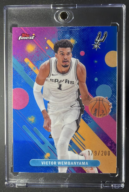2025-26 Topps Finest Victor Wembanyama #98 Common Blue Refractor 179/200
