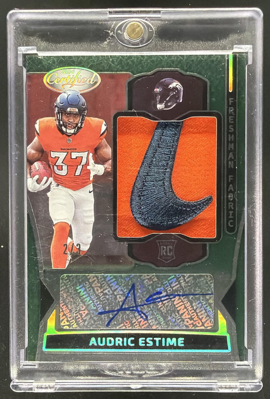 2024 Panini Certified Audric Estime #FMS-AEE Freshman Fabric /3 Nike Swoosh