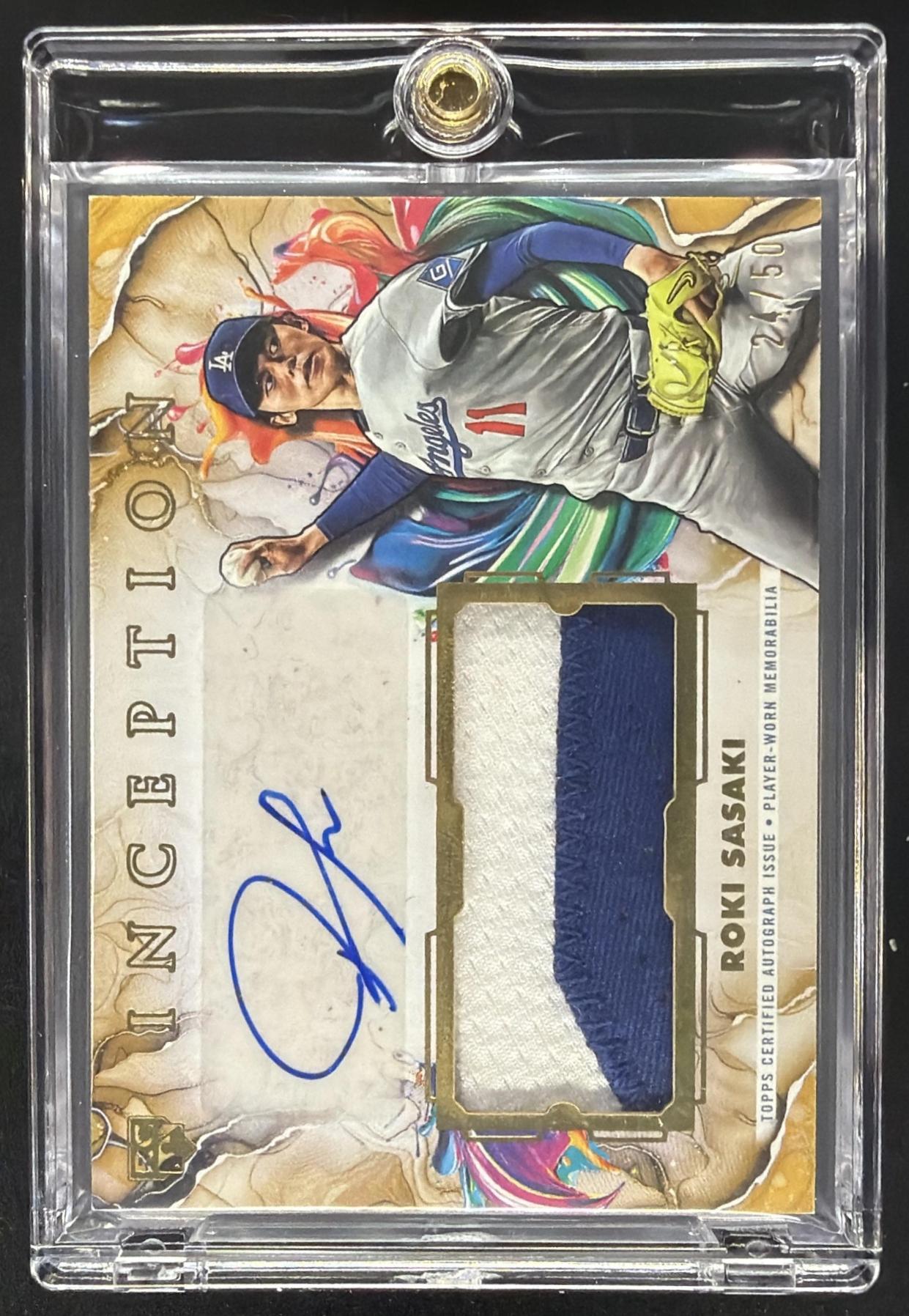 2025 Topps Inception Roki Sasaki #IAPC-RS Auto Patches Gold 24/50 MEM RC