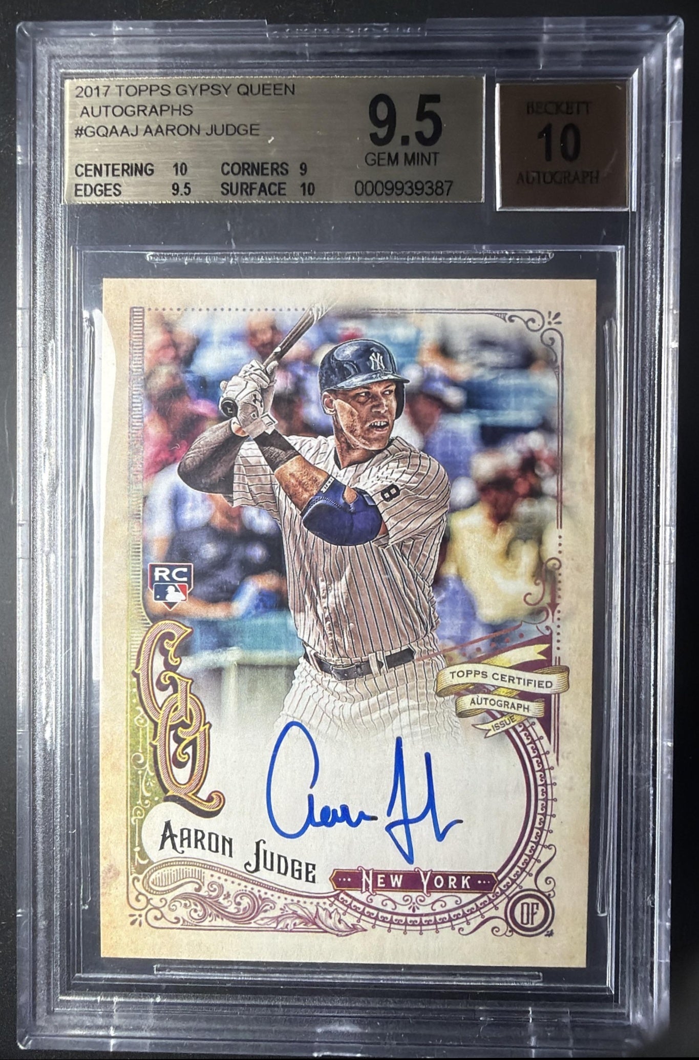 2017 Topps Gypsy Queen Aaron Judge #GQA-AJ Auto RC BGS 9.5