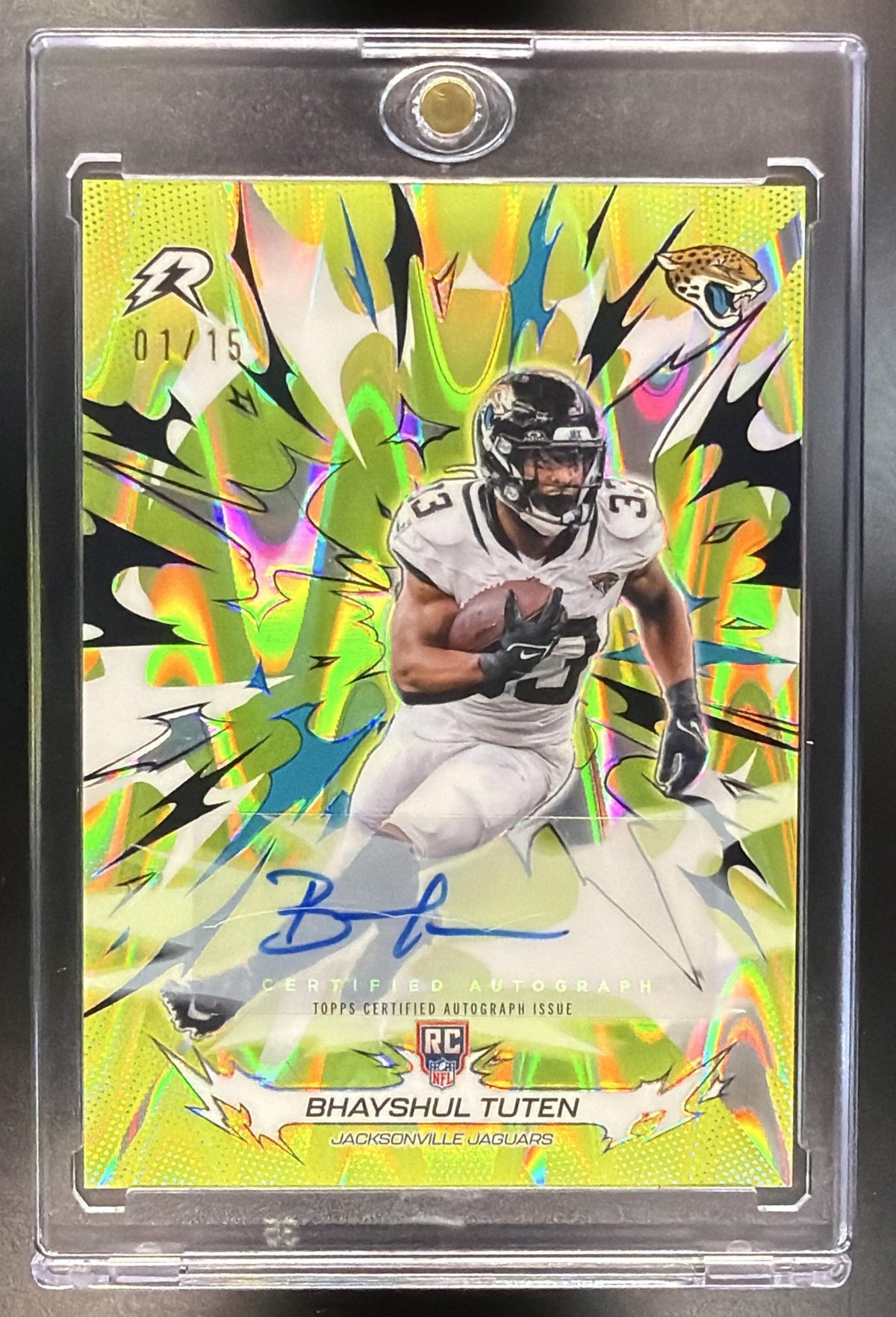 2025 Topps Resurgence Bhayshul Tuten #142 Rookie Signatures Lime Green Static Refractor /15 RC Auto