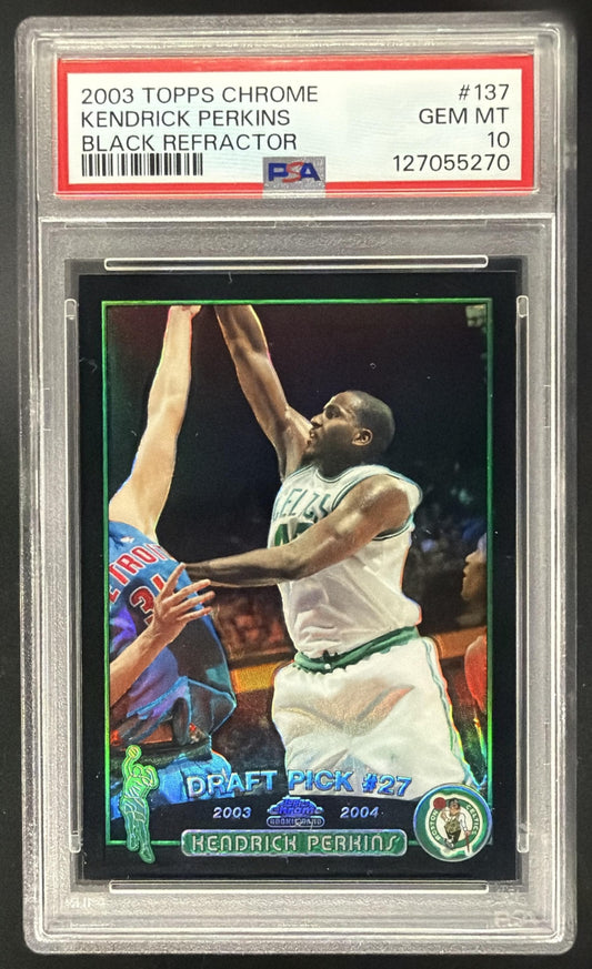 2003-04 Topps Chrome Kendrick Perkins Black Refractor /500 PSA 10 POP 1