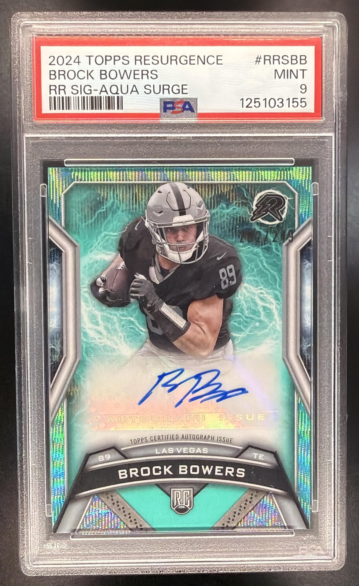 2024 Topps Resurgence Brock Bowers #RRS-BB Rookie Signature /249 RC Auto PSA 9