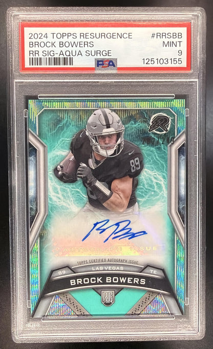 2024 Topps Resurgence Brock Bowers #RRS-BB Rookie Signature /249 RC Auto PSA 9