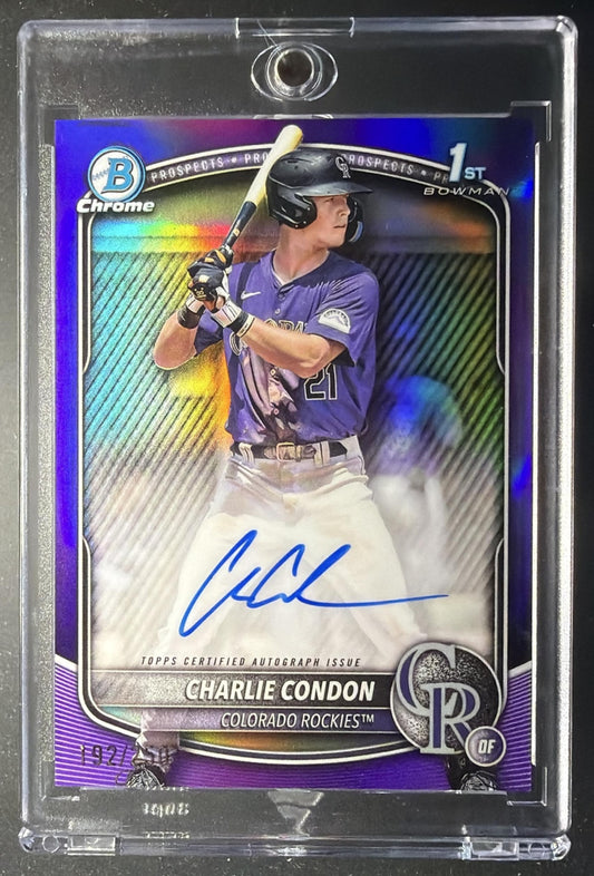 2025 Bowman Charlie Condon #CPA-CC Chrome Auto Purple Refractor /250 1st Prospect