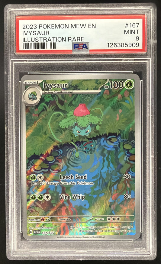 2023 Pokemon SV 151 Ivysaur #167/165 Illustration Rare PSA 9