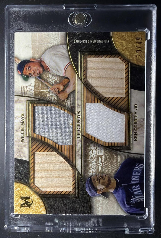 2025 Topps Museum Collection Willie Mays Ken Griffey Jr. #DPQRL-M Gold Patch /49