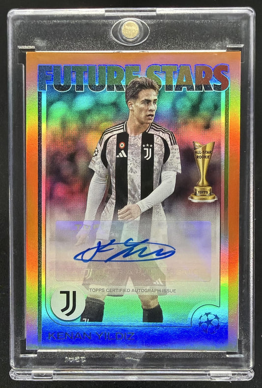 2024 Topps UEFA Club Kenan Yildiz #FSA-KY Future Stars Auto Orange /25
