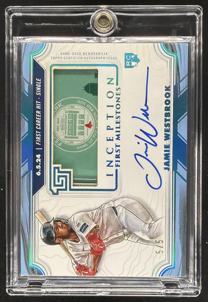2025 Topps Inception Jamie Westbrook #FMAR-JWE MLB First Milestone Auto Patch /5