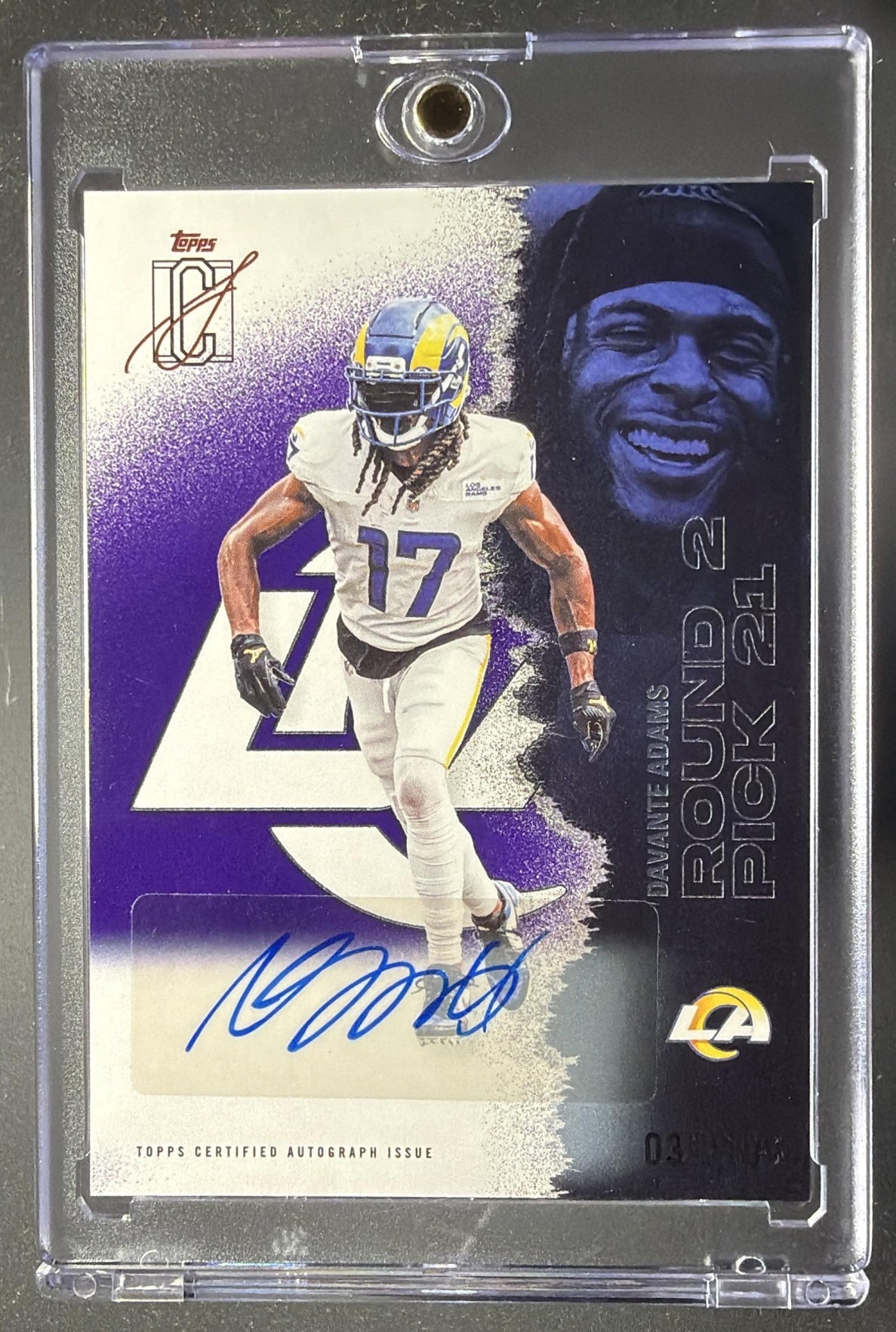 2025 Topps Signature Class Davante Adams #82 Veteran Auto Purple /100