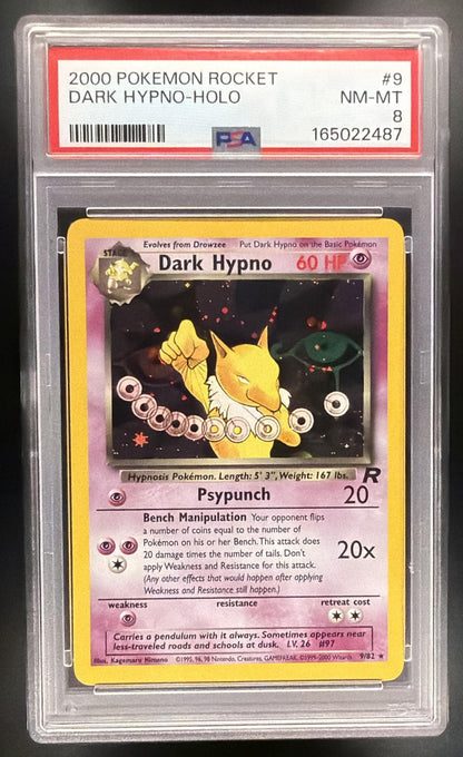 2000 Pokemon Team Rocket Dark Hypno 9/82 PSA 8