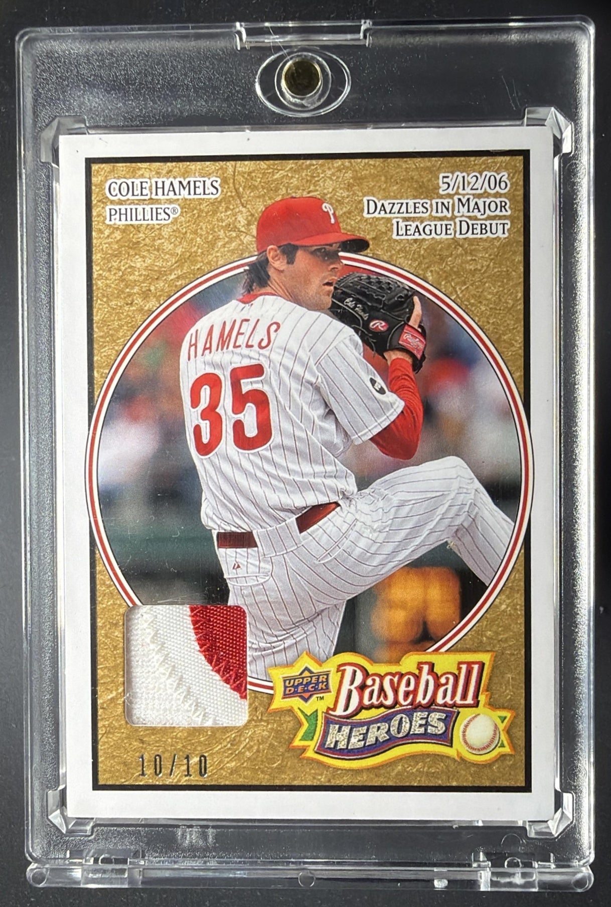 2008 Upper Deck Baseball Heroes Cole Hamels #136 Patch /10