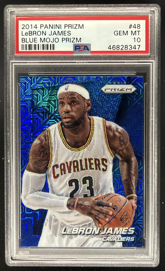 2014-15 Panini Prizm LeBron James #48 Prizms Blue Mojo PSA 10