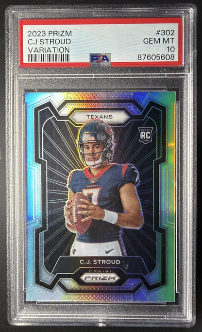 2022 Panini Prizm CJ Stroud Silver Rookie Variation PSA 10