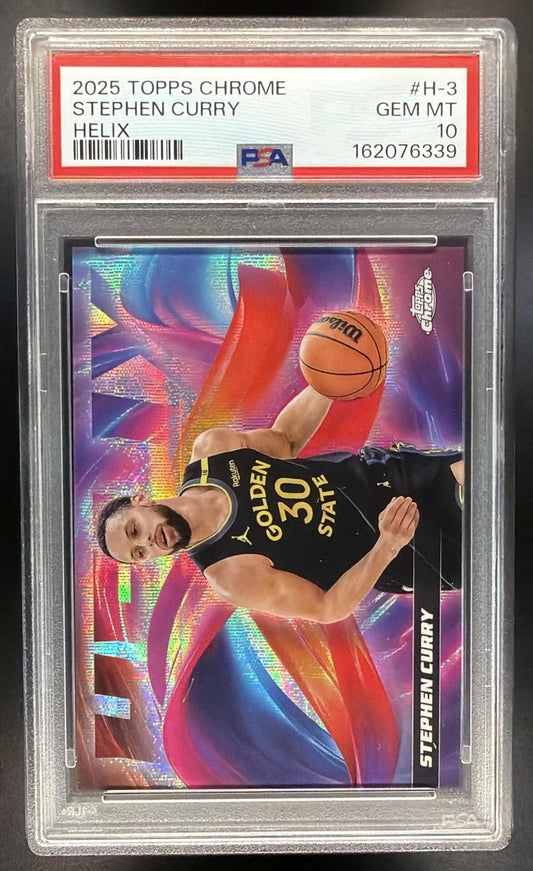 2025-26 Topps Chrome Stephen Curry #H-3 Helix SSP PSA 10