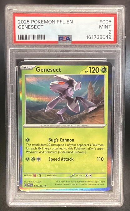 2025 Pokemon Phantasmal Flames Genesect Holo 008/094 PSA 9