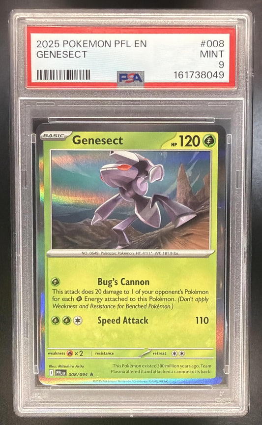 2025 Pokemon Phantasmal Flames Genesect Holo 008/094 PSA 9