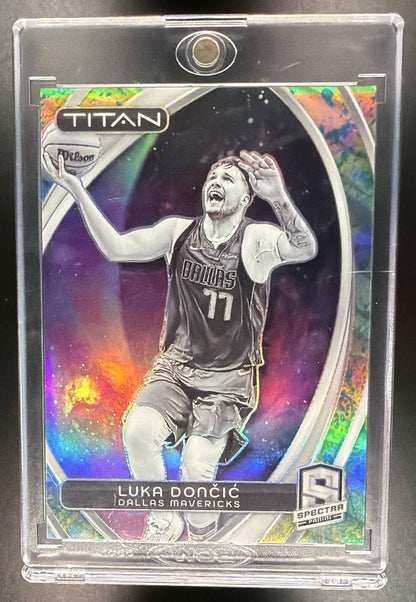 2023-24 Panini Spectra Luka Doncic #58 Titan International Neon Splatter /8
