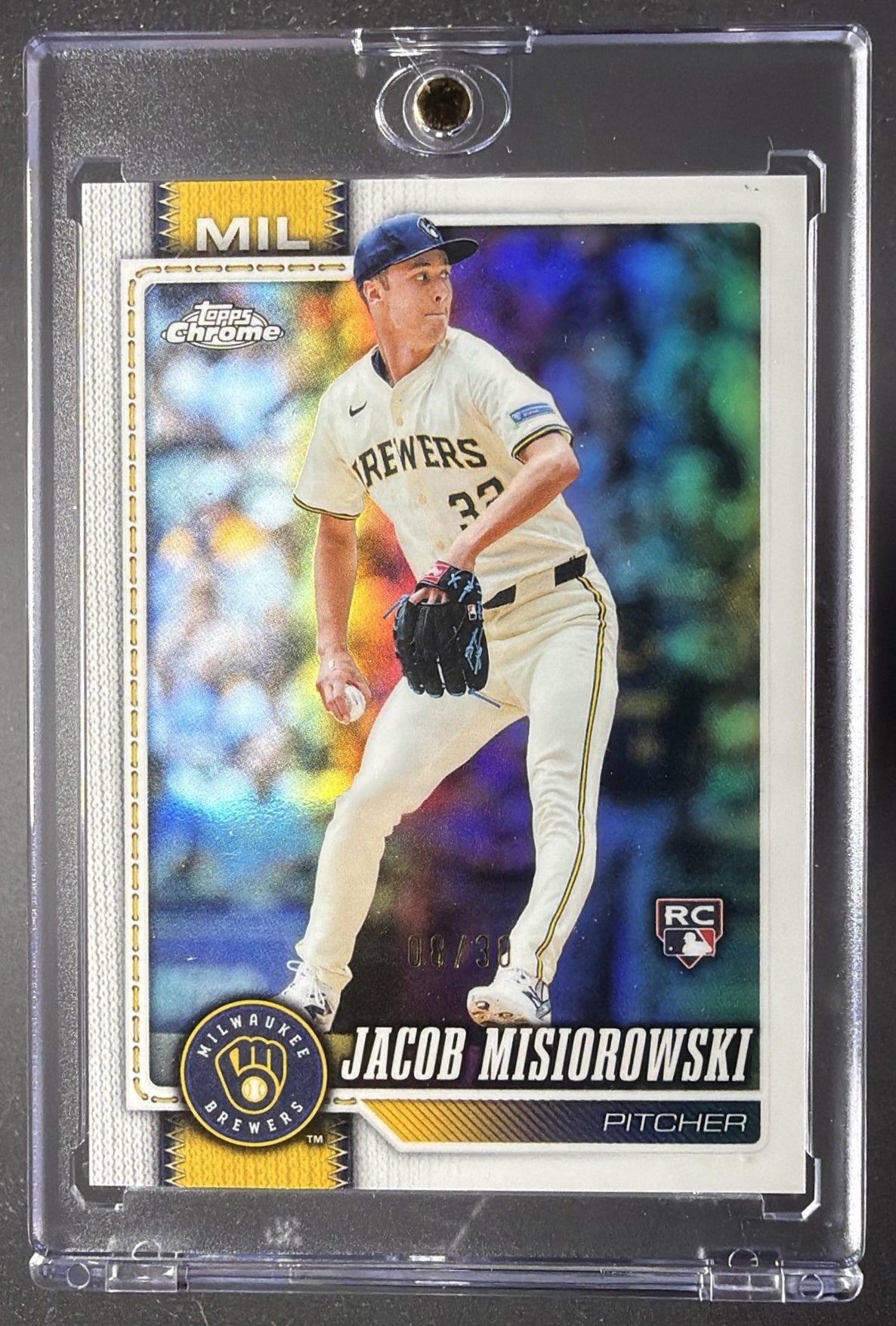 2026 Topps Chrome Jacob Misiorowski #196 White Refractor 8/30 RC