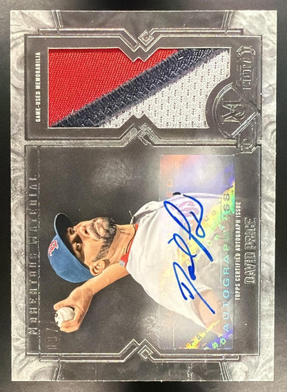 2017 Topps Museum Collection David Price #JPA-DPR Momentous Material Jumbo Patch Auto 9/15