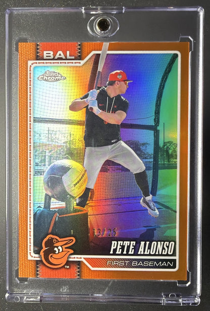 2026 Topps Chrome Pete Alonso #55 Image Variation Orange Refractor 13/25