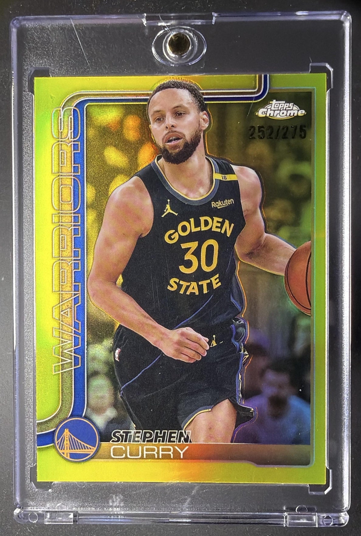 2025-26 Topps Chrome Stephen Curry #201 Yellow Refractor 252/275
