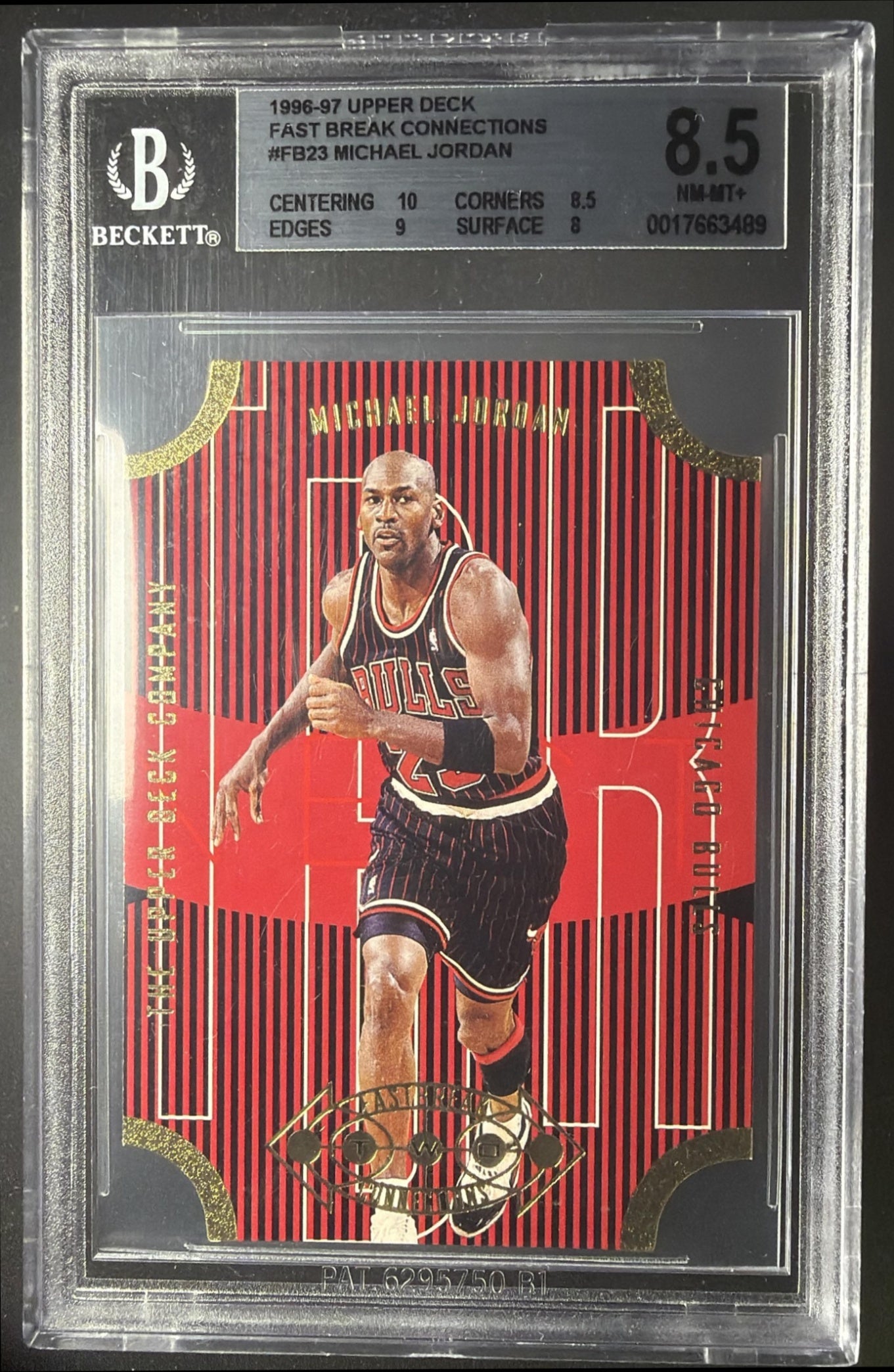 1996-97 Upper Deck Michael Jordan #FB23 Fast Break Connections BGS 8.5