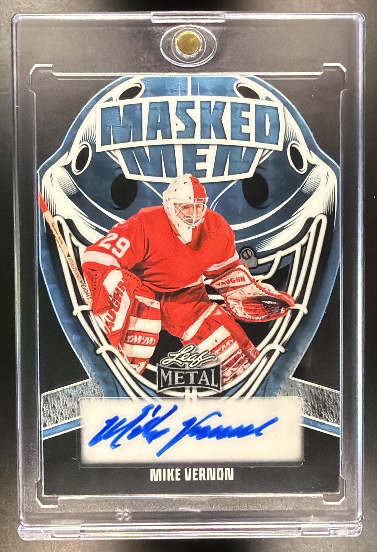 2026 Leaf Metal Mike Vernon #MM-MV1 Masked Men Auto Silver Circles Platinum Flood 1/1
