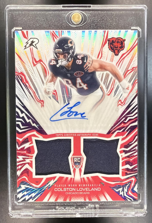 2025 Topps Resurgence Colston Loveland #AU-CL Amped Up Rookie Relic Auto MEM RC
