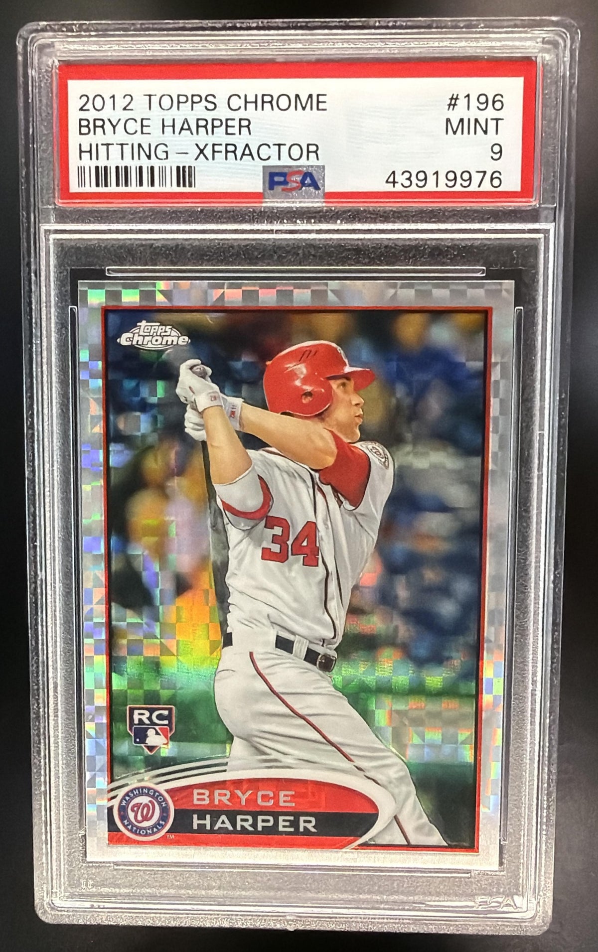 2012 Topps Chrome Bryce Harper #196 X Fractors RC PSA 9