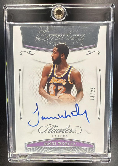 2020-21 Panini Flawless James Worthy #LEG-WOR Legendary Scripts 13/25 Auto
