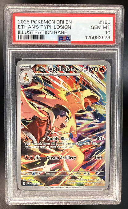 2025 Pokemon Destined Rivals Ethan's Typhlosion 190/182 PSA 10